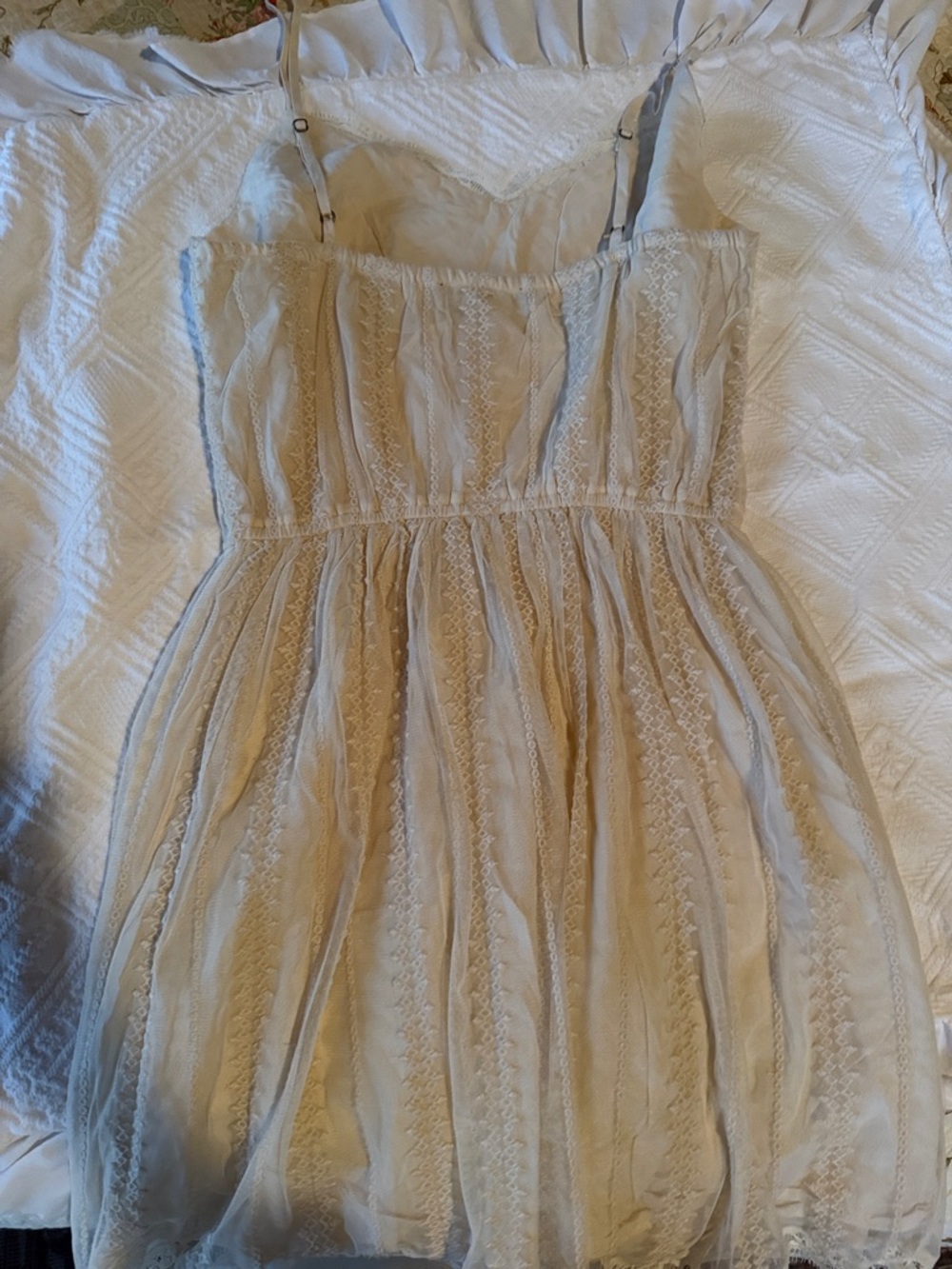 Abercrombie & Fitch Cream Lace Mini Dress - Picture 4 of 4